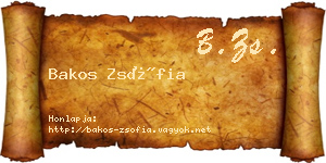 Bakos Zsófia névjegykártya