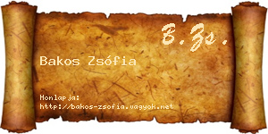 Bakos Zsófia névjegykártya