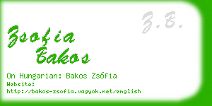 zsofia bakos business card